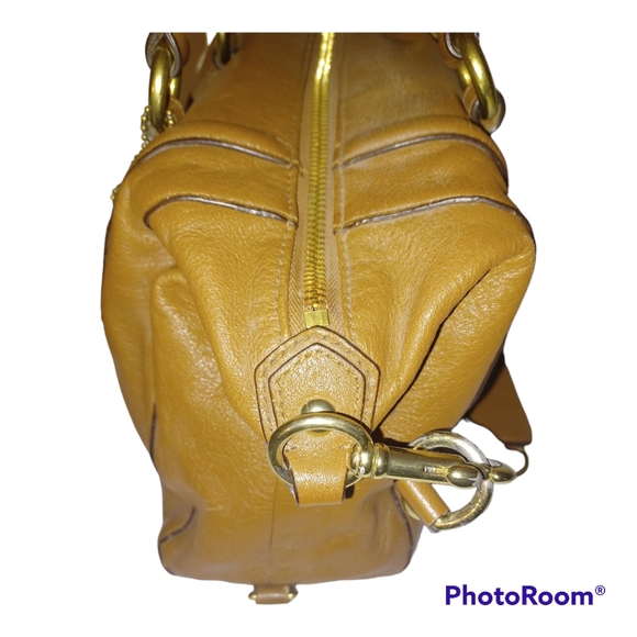 COACH TAN LEATHER SATCHEL HANDBAG W/ SHOULDER STRAP EUC - Picture 9 of 15